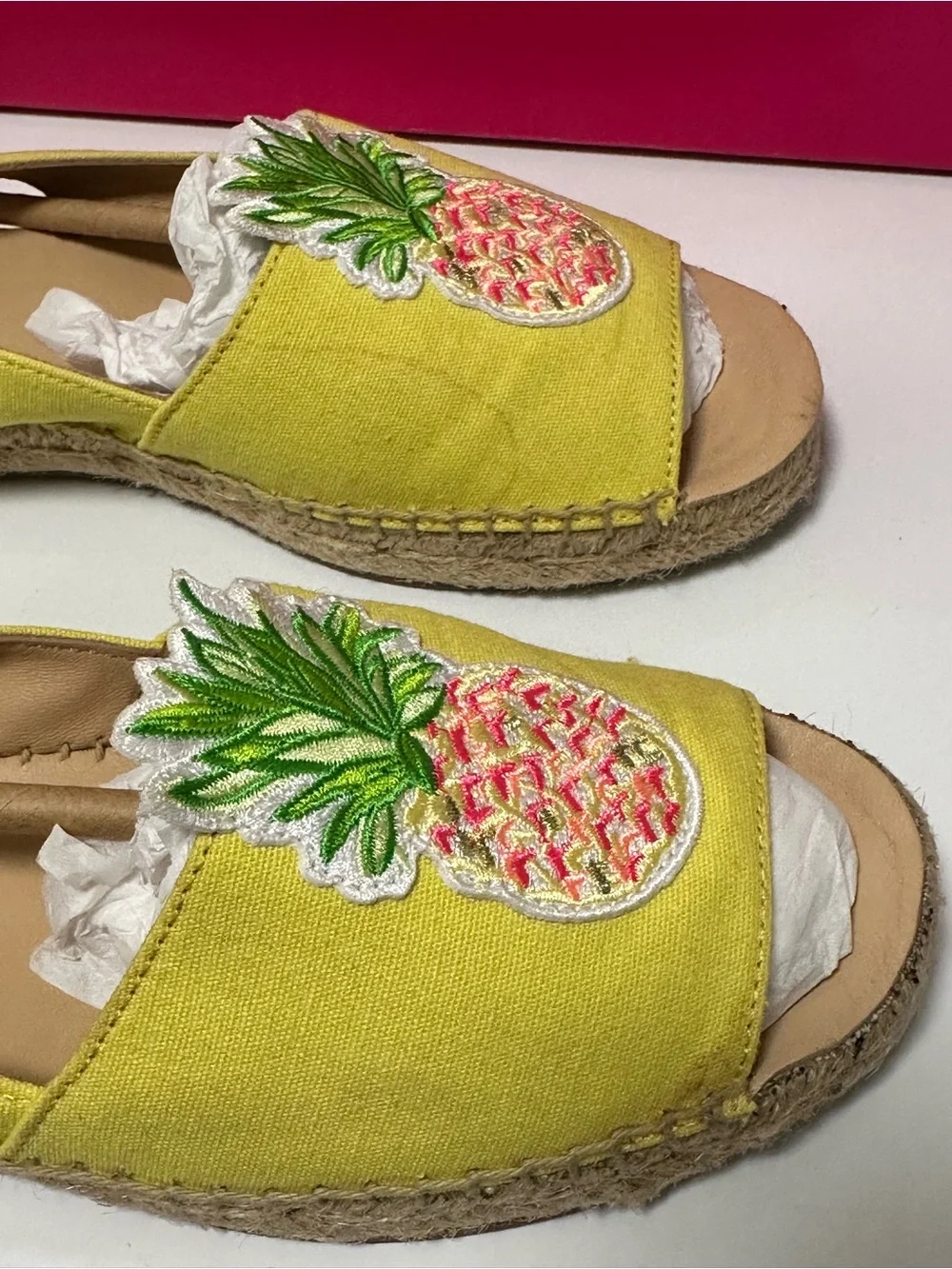 Lilly Pulitzer Sling back Espadrilles Watch Hill Yellow Pineapple